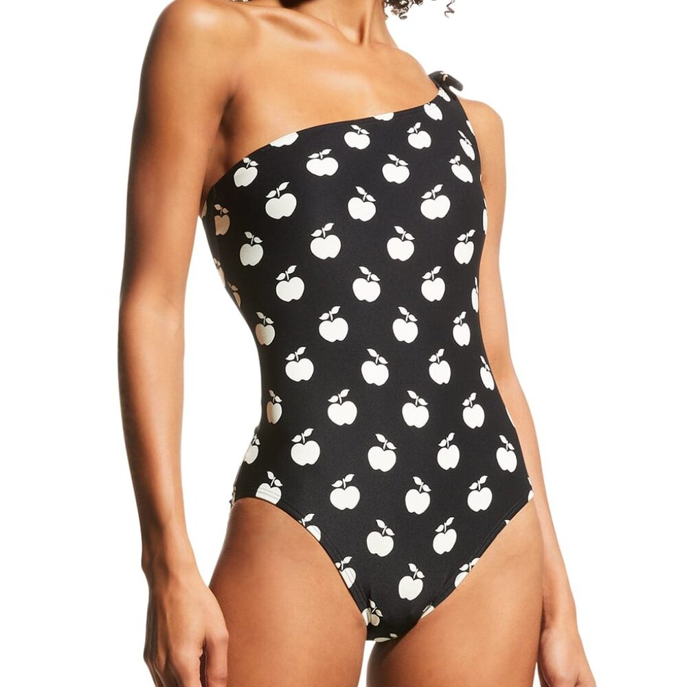 Kate Spade New York Fruit Print One Shoulder One Piece Swimsuit